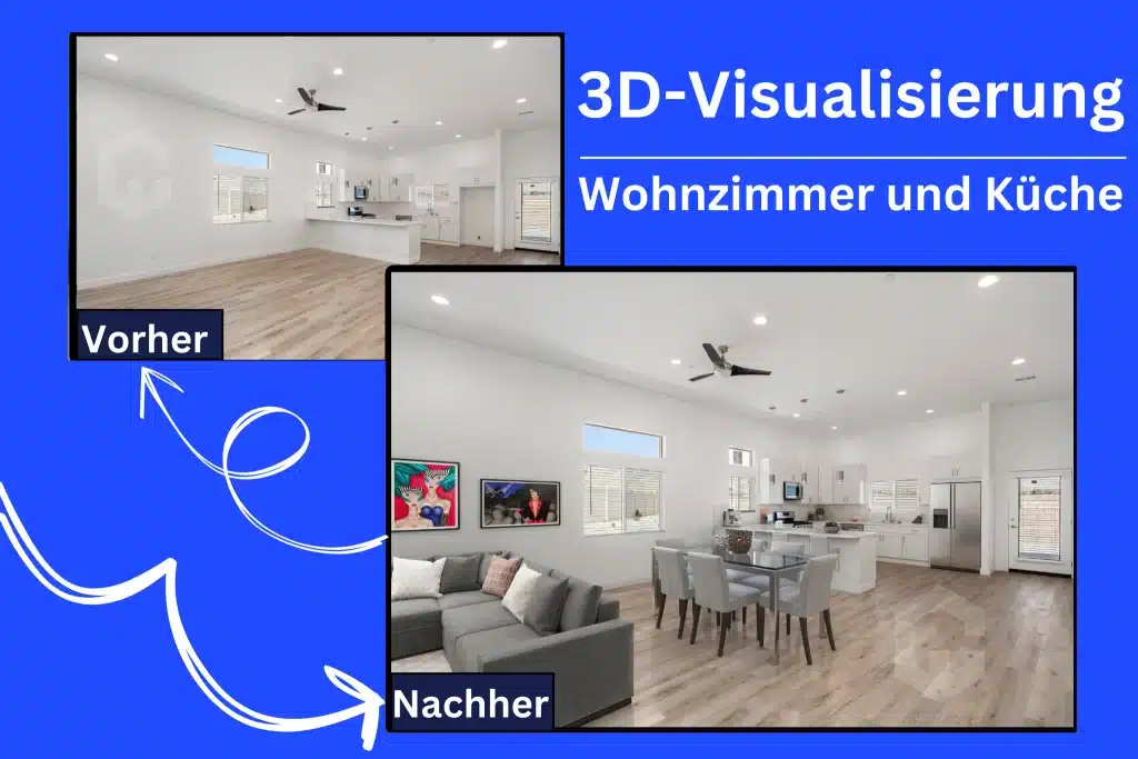 Wohnzimmer und Küche